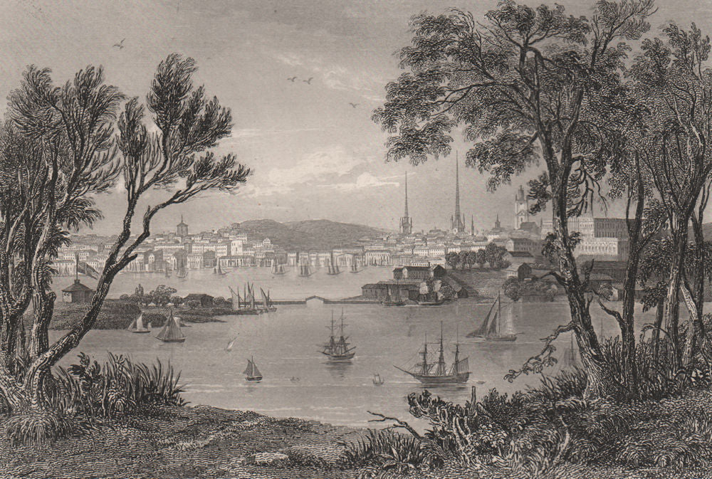 View of STOCKHOLM. 'Stockolm'. Sweden 1855 old antique vintage print picture